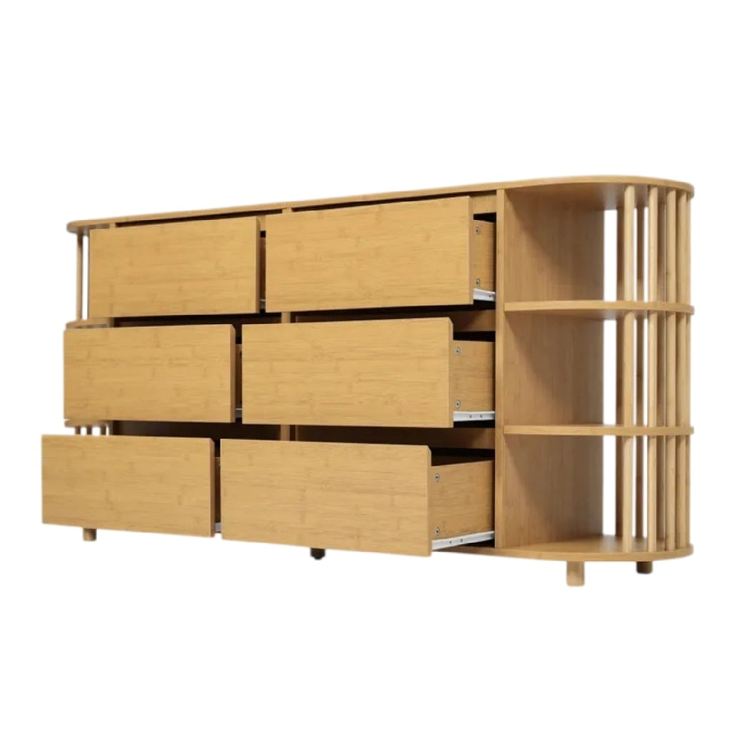 **Commode en bois avec tiroirs, design moderne et fonctionnel**