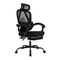**Chaise de bureau ergonomique en maille noire avec soutien lombaire**