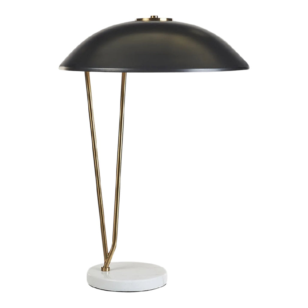 **Lampe de bureau design avec abat-jour métallique et base en marbre**