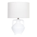 **Lampe de table en céramique blanche avec abat-jour en tissu**