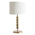 **Lampe de table moderne avec abat-jour blanc et base en métal doré**