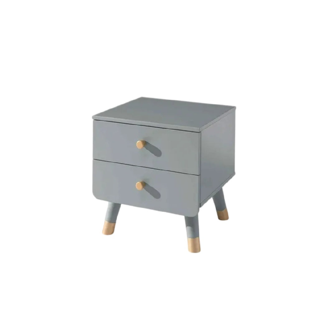 **Table de nuit moderne en bois avec deux tiroirs**